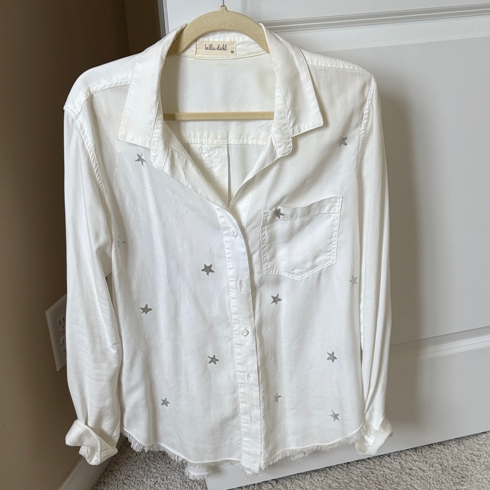 Bella Dahl White Star Print Blouse